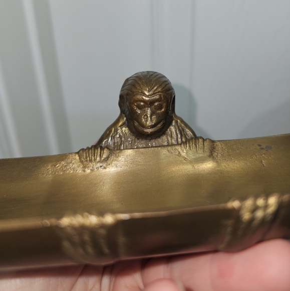 Vintage Dango Pen Tray, Bronze Monkey Pen Holder - Picture 11 of 11